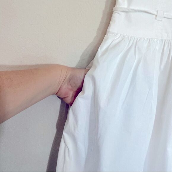 J Crew NWT Fitted Waist Shirt Dress in Cotton Poplin Size 2 in White | Belted - Picture 12 of 14
